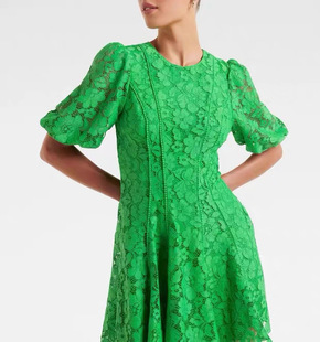 外贸单2026FN家夏季新款时尚百搭修身显瘦性感蕾丝显白短袖连衣裙