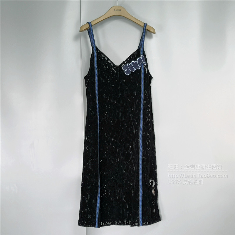 yigue/亦谷秋冬时尚宽松丝绒镂空吊带背心连衣裙打底外穿裙子女