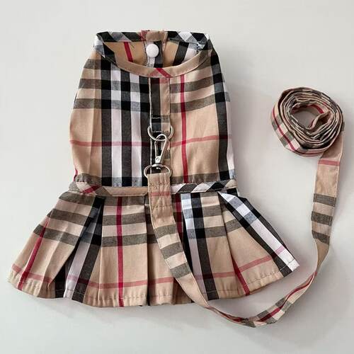 格纹百褶薄款春夏季背心连衣裙子宠物泰迪比熊小型犬狗狗猫咪衣服