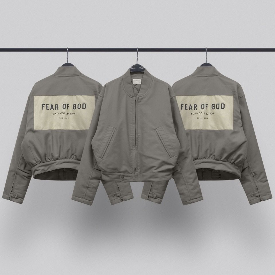 fog fear of god第六季高街短款外套ma-1休闲棉服男开衫立领夹克