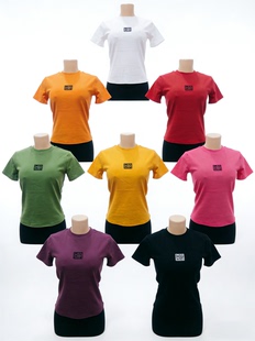 简洁百搭2026新 T恤女上衣大码 跨境外贸潮牌贴钻修身 贴身高弹短袖