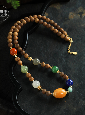 沉香【壁上观·笙箫项链】天然沉香和田玉多宝设计文玩新中式项链