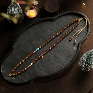 红糖气质项链设计款 天然和田玉糖料手工编新中式 胜朝多用链