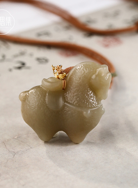 【跃新程项链】天然和田玉小马糖料马年马跃行程项链简约吉祥款