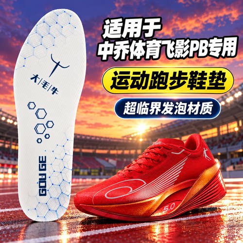 适配乔丹飞影BP3 4 5专用超临界鞋垫Plaid2运动大牦牛马拉松跑步