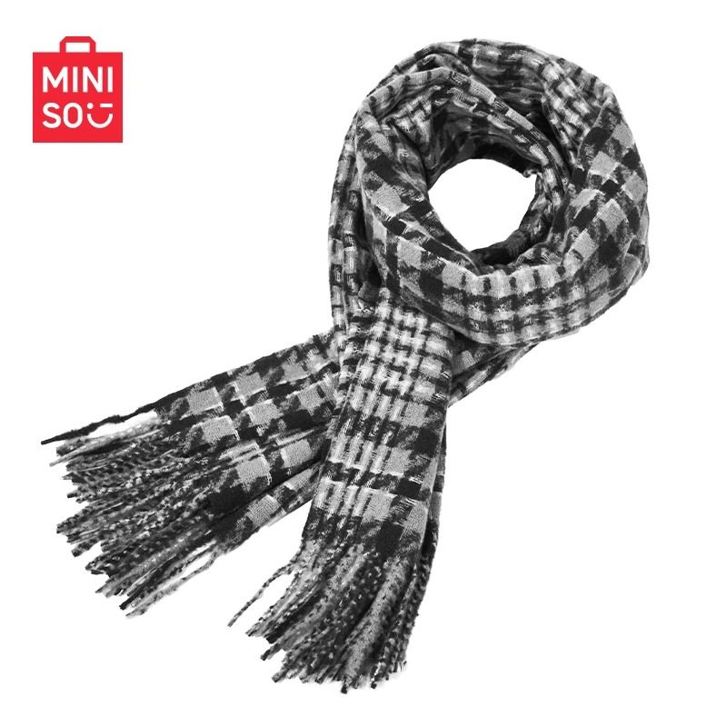 MINISO名创优品暮斯鸟格纹围巾百搭经典流苏披肩围脖潮流穿搭同款,服饰配件/皮带/帽子/围巾,围巾/丝巾/披肩,淘宝优惠券,粉丝福利购,淘宝优惠卷