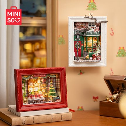 MINISO名创优品雪夜派对拼装模型圣诞节礼物女生创意DIY送礼装饰