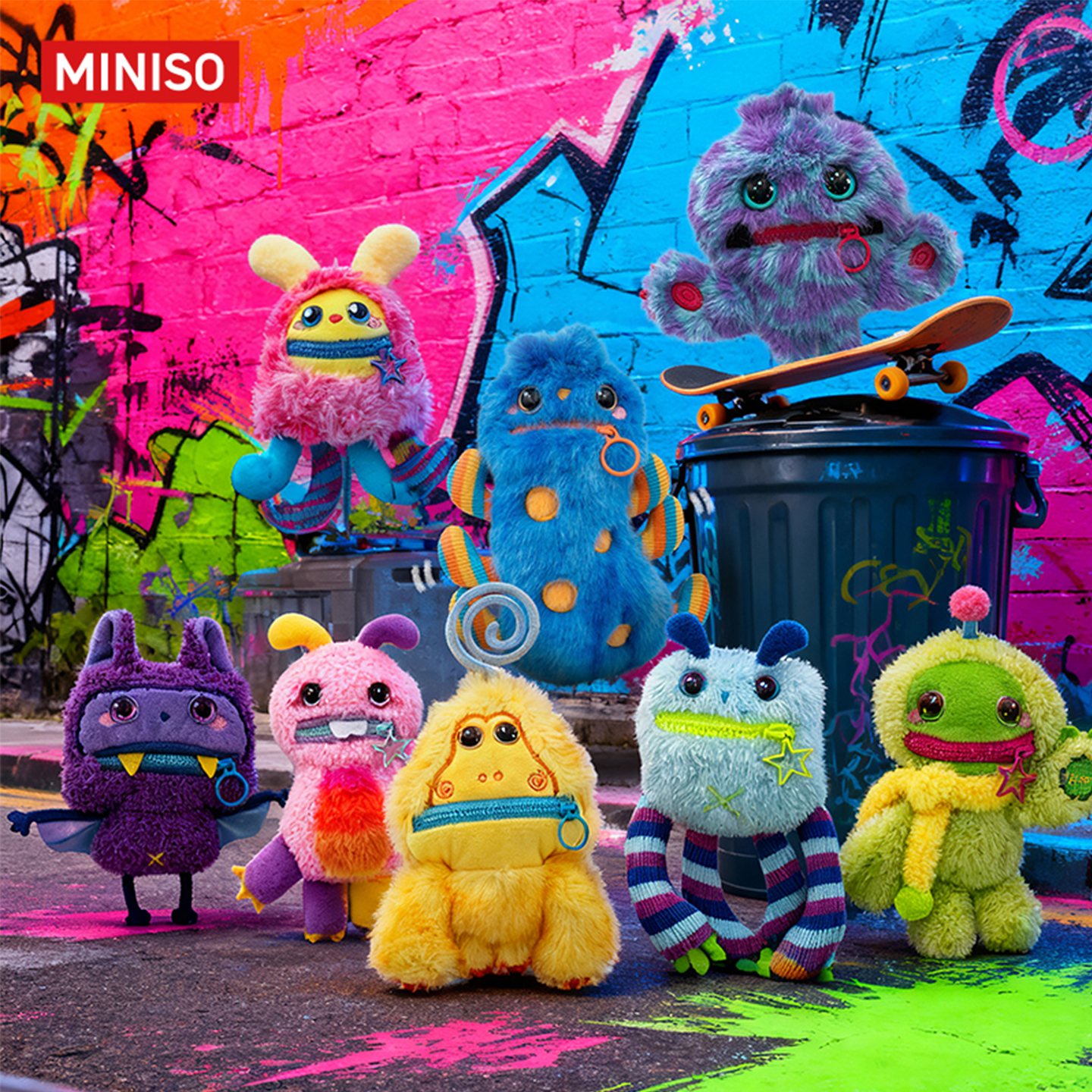 MINISO名创优品Nomster-Nom Bad Mood发声毛绒挂件盲盒趣味玩具