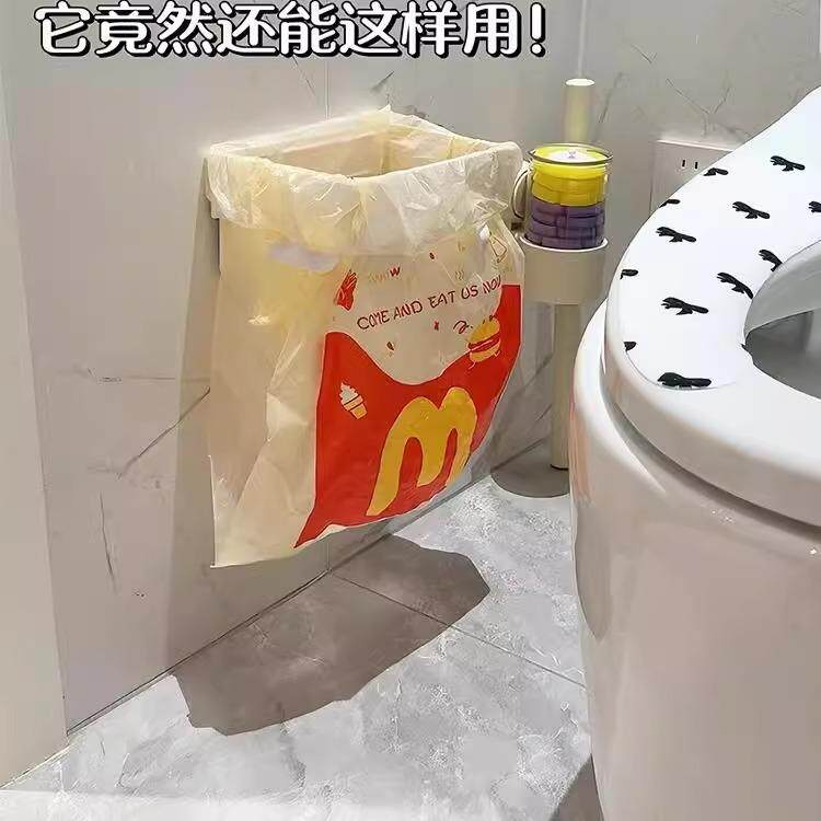 可折叠免打孔壁挂垃圾袋支架图片
