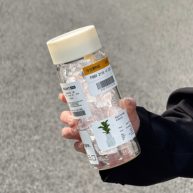水杯杯子高硼硅玻璃杯新款耐高温女高颜值刻度杯带茶隔泡茶大容量