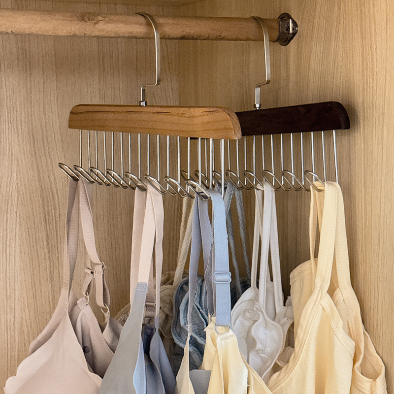 木质衣架多功能家用衣柜内衣吊带收纳神器学生宿舍实木挂钩挂衣架