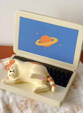 创意可爱猫咪桌面手机支架摆件