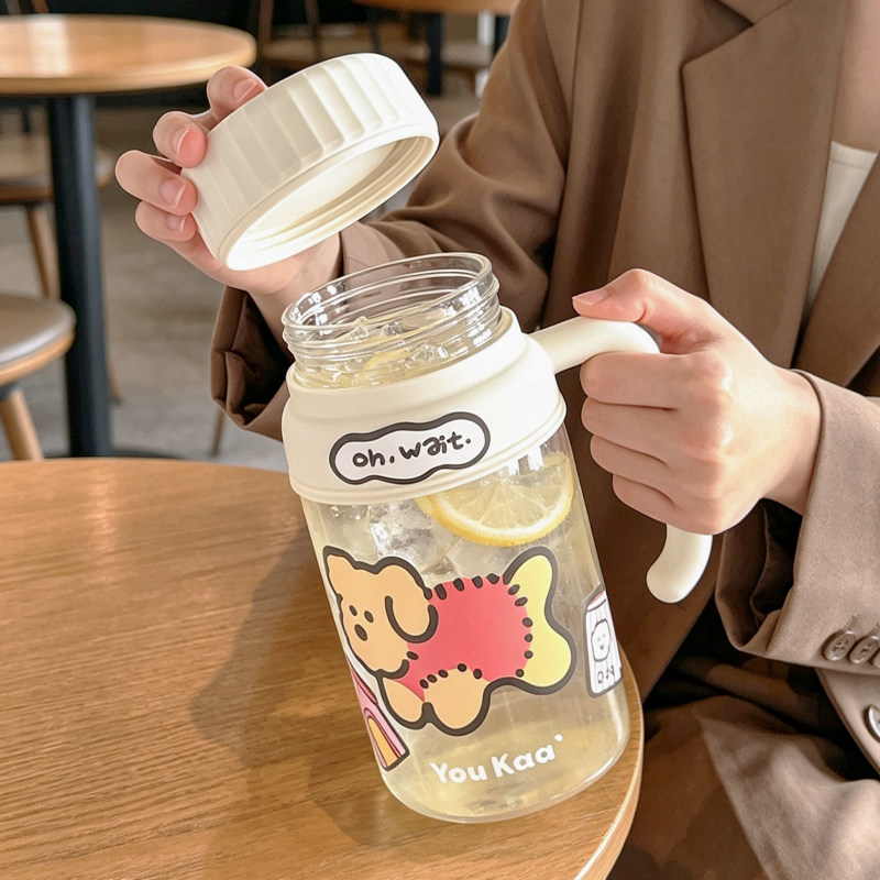 大容量玻璃杯水杯泡茶杯子带盖女办公室2026新款茶水分离高硼硅男