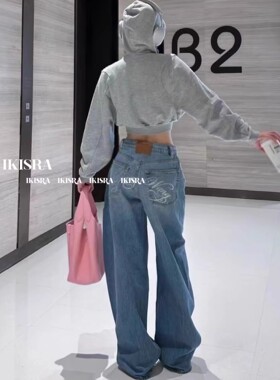 品质升级！经典系列！25-7 新款25S 闪钻款弯刀牛仔裤宽松直筒裤