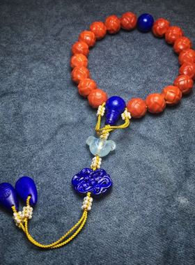 天然南红玛瑙满肉故宫十八子手串