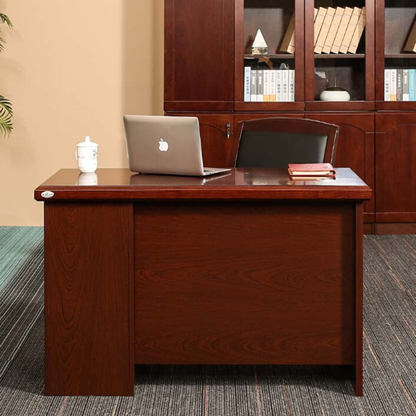 中山高品质办公家具1.2米胡桃色现代中式油漆电脑台行政办公桌单