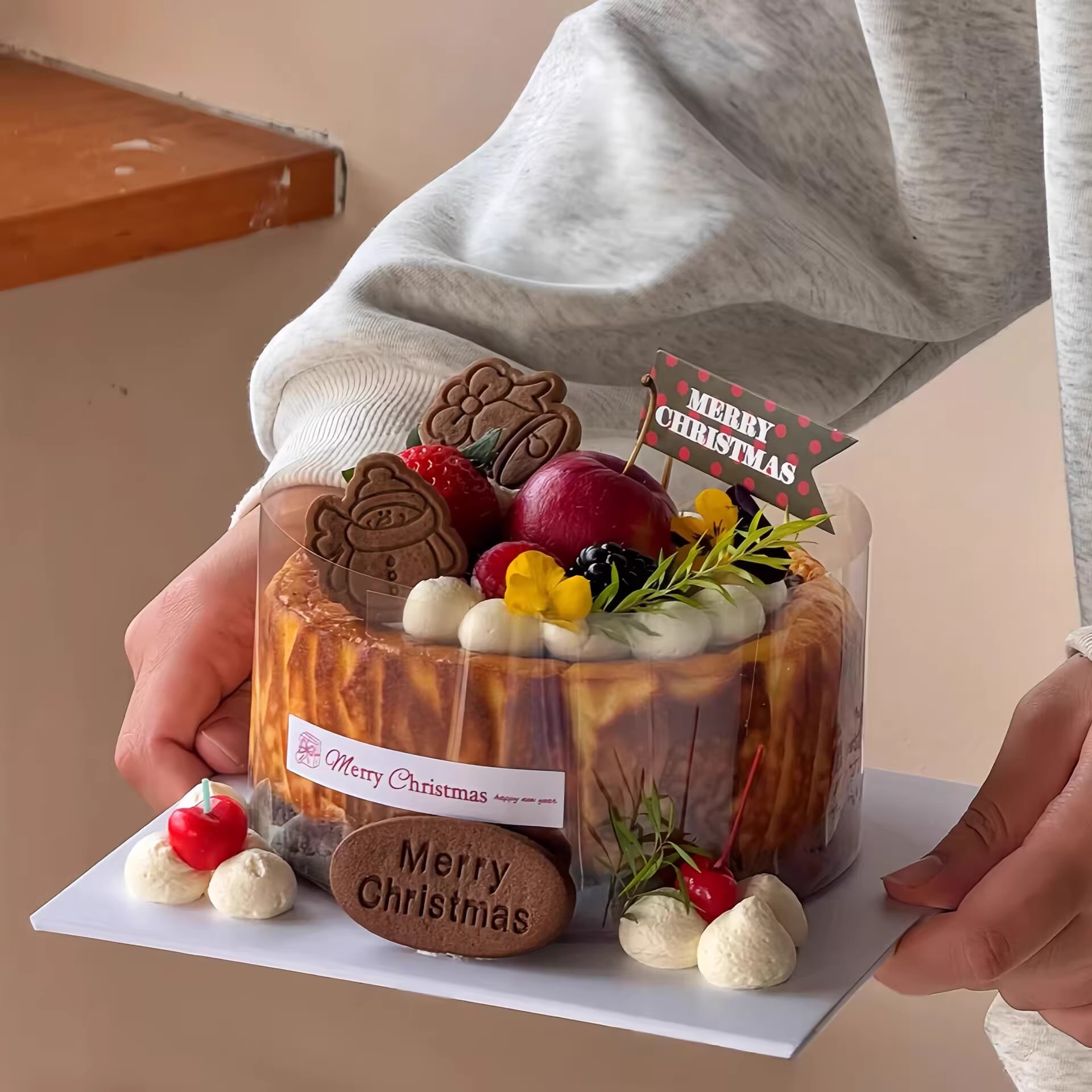 网红ins圣诞快乐字母饼干蛋糕装饰圣诞老人铃铛饼干甜品烘焙插件