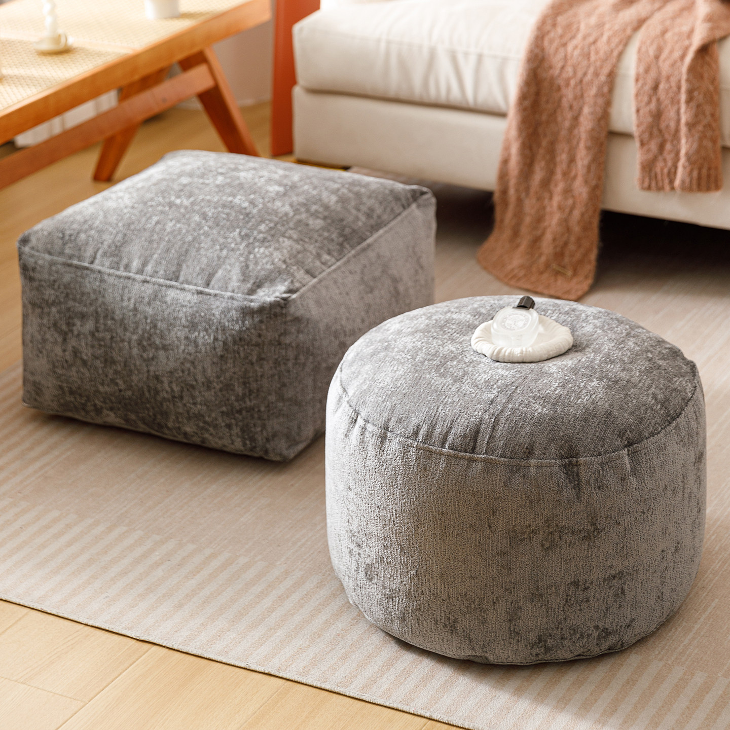 中古风坐蹲纯色系懒人沙发客厅坐墩脚垫榻榻米蒲团坐垫,居家布艺,蒲团,淘宝优惠券,粉丝福利购,淘宝优惠卷