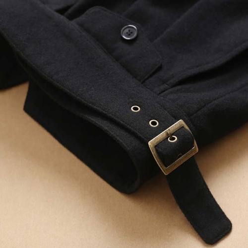 黑色秋冬款羊毛呢廓尔格