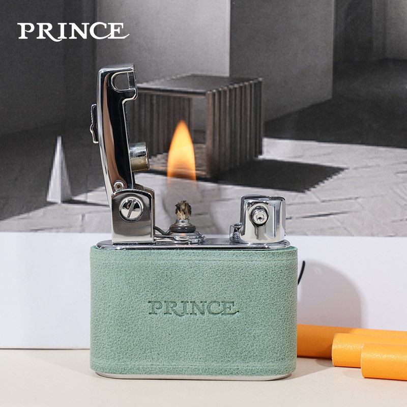 日本PRINCE王子打火机正品复古煤油火机弹射点火砂轮老式个性送礼