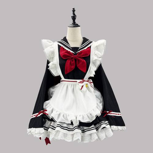 新品秋冬款~见习喵喵 改良水手服长袖日系Lolita女仆装 COS服套装
