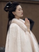 单款 新款 毛领冬汉服古装 披风加绒加厚双层保暖男女款 原创 斗篷