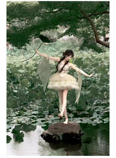 小花神 芭蕾風連衣裙女鳶尾小荷花lolita裙國風 春夏余丸丸 新款