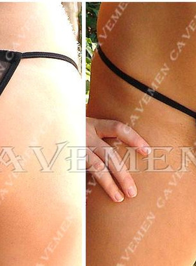 性感超小紧身透视三角裤低腰网纱全透明露出女内裤sexy半包臀内裤