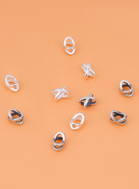 首饰diy配件 S925纯银复古手工DIY X型隔珠配件 手链项链材料配饰