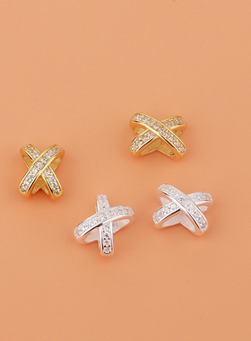 锆石X型隔珠配件手链项链