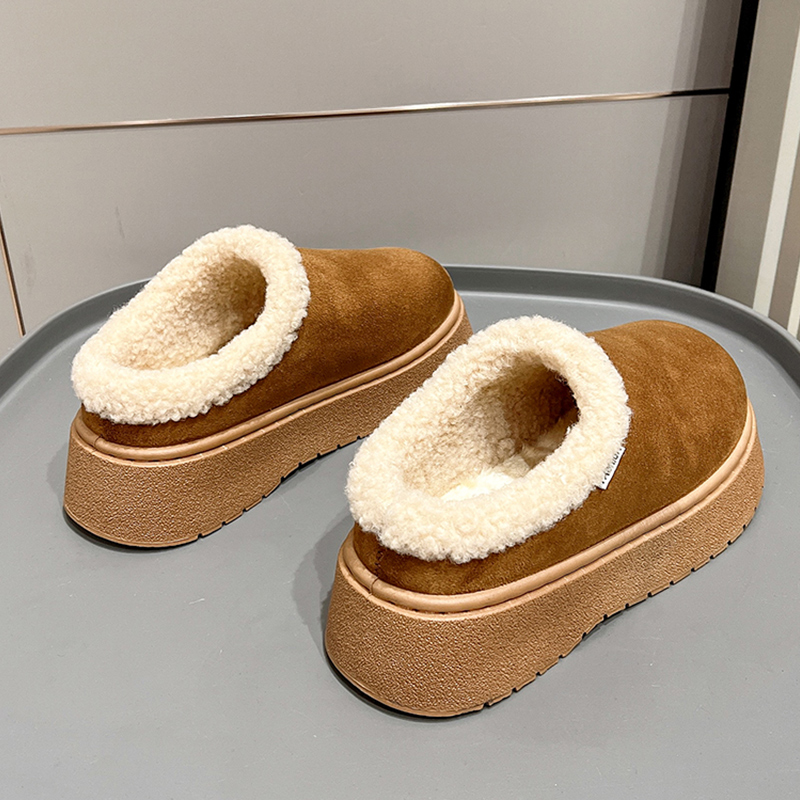 厚底包头拖鞋外穿2025新款加勃肯鞋保暖靴毛毛1201k