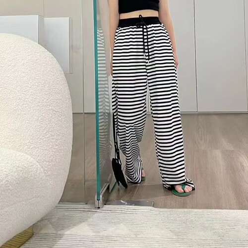 2325爱家直筒裤防蚊裤童装夏款女童薄款条纹休闲裤长裤中大童