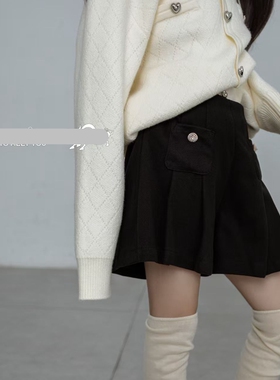 36611牛家女童呢子短裤裙裤童装秋冬款中童