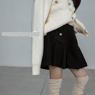 36611牛家女童呢子短裤裙裤童装秋冬款中童
