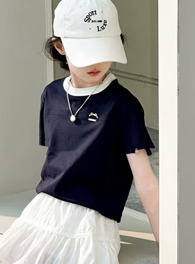 5962童家短款短袖T恤衫童装夏款女童辣妹体恤中大童