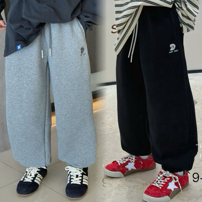 11010一体绒卫裤童装秋冬款男女童加绒休闲长裤中大童