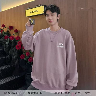 8618青少年一体绒卫衣童装秋冬款男童加绒套头衫大童