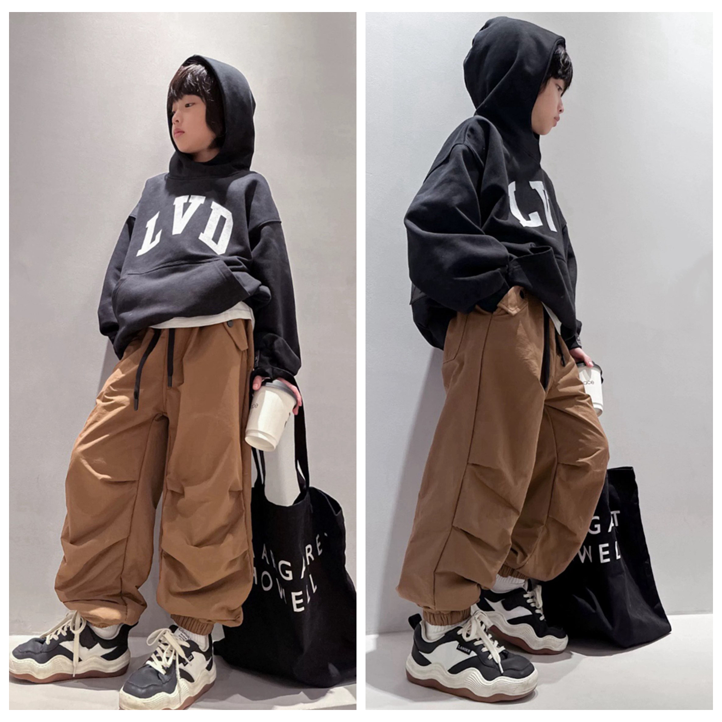 6873爱家加绒工装裤冲锋裤童装秋冬款男女童休闲裤长裤中大童