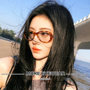 2025新品 玳瑁色板材全框素颜平光镜女MM215 眼镜架男鞠婧祎GM同款