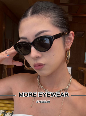 ROSE同款太阳眼镜复古黑色小框椭圆形显脸小板材高级感墨镜女M148