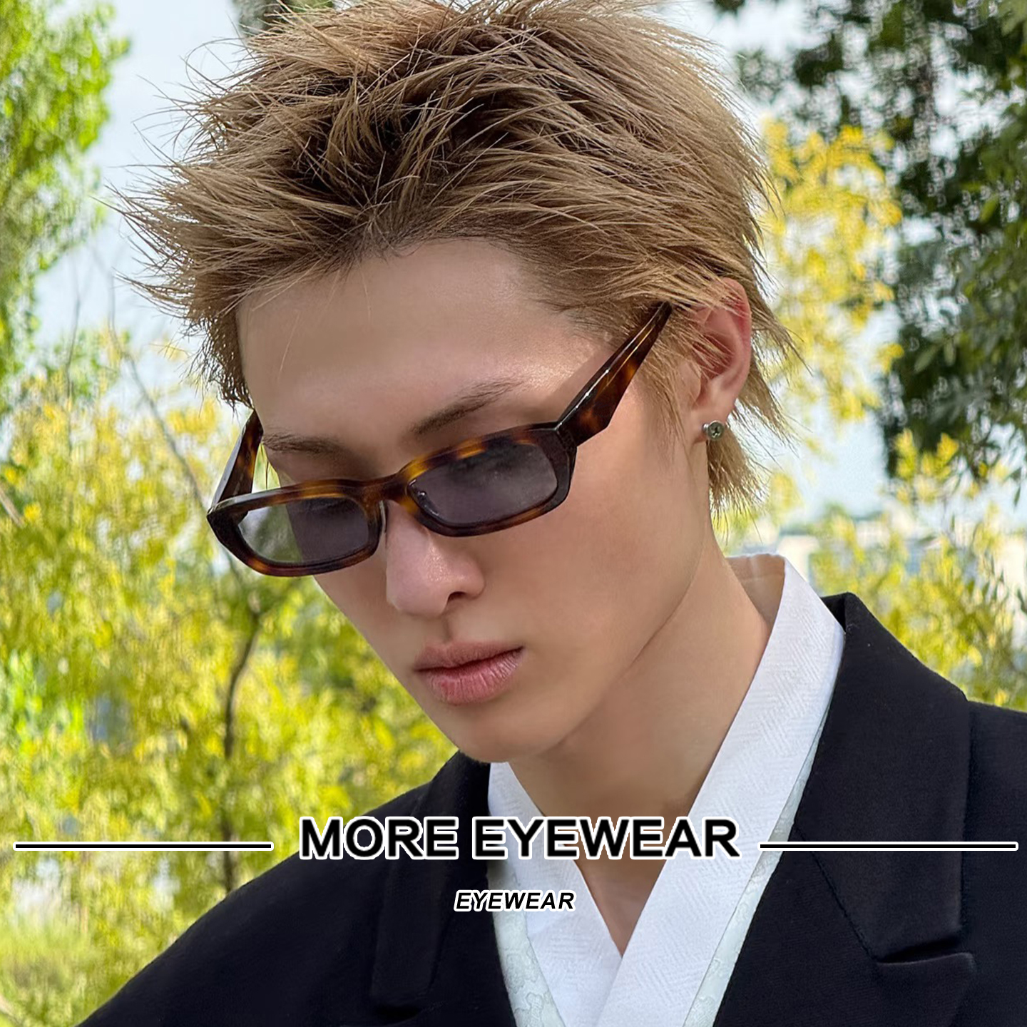 马丁同款复古玳瑁色小方框太阳镜