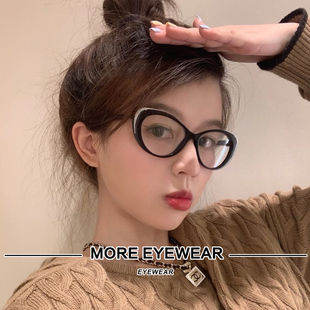 黑色板材潮流摩登范镜框ch3405 猫眼蓝光眼镜女小红书同款 新款 时尚