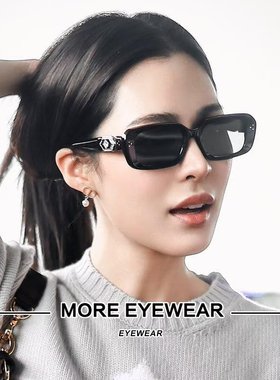 邝玲玲同款GM珠宝墨镜女PHANTOM潮酷黑色长方形板材宝石太阳镜男