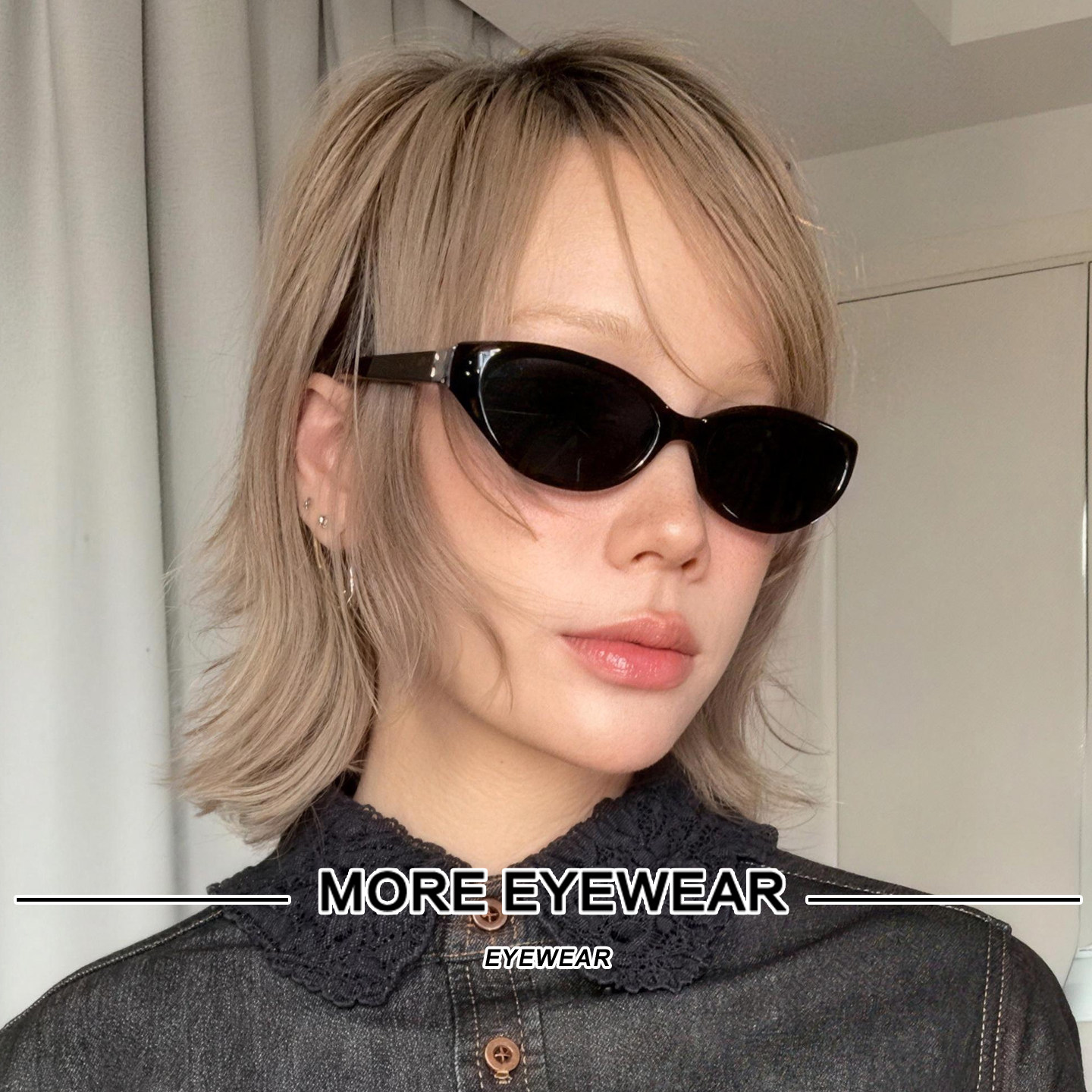 刘宇宁同款GM猫眼墨镜男VANILLA 复古黑色百搭高级感遮阳太阳镜女