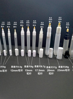 自加墨水笔管家具描金笔套油漆笔笔管透明加酒精塑胶笔记号笔配件