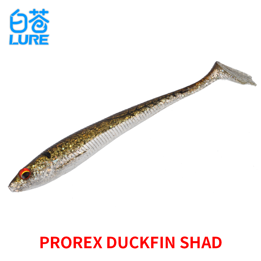 PROREX DUCKFIN SHAD鸭掌T尾软鱼6/9/12厘米沉水软饵翘嘴石斑鲈鱼