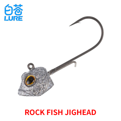 3枚微物根钓铅头钩ROCK FISH JIGHEAD夜光大根特氟龙日本鱼钩