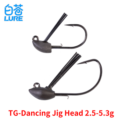 树脂钨曲柄铅头钩TG Dancing JigHead带挡草防挂钨头钩2枚