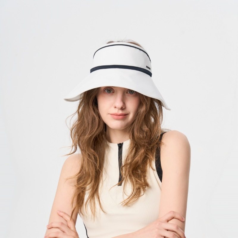 高尔夫运动球帽大檐遮阳防晒空顶帽简约百搭丝带户外可调节