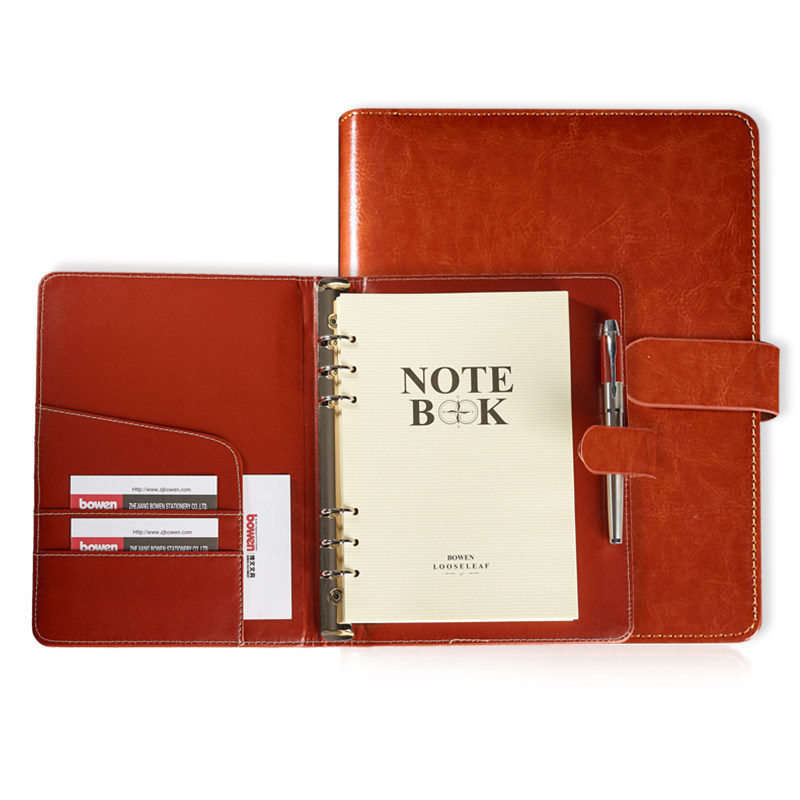 博文经典商务磁扣9孔活页笔记本